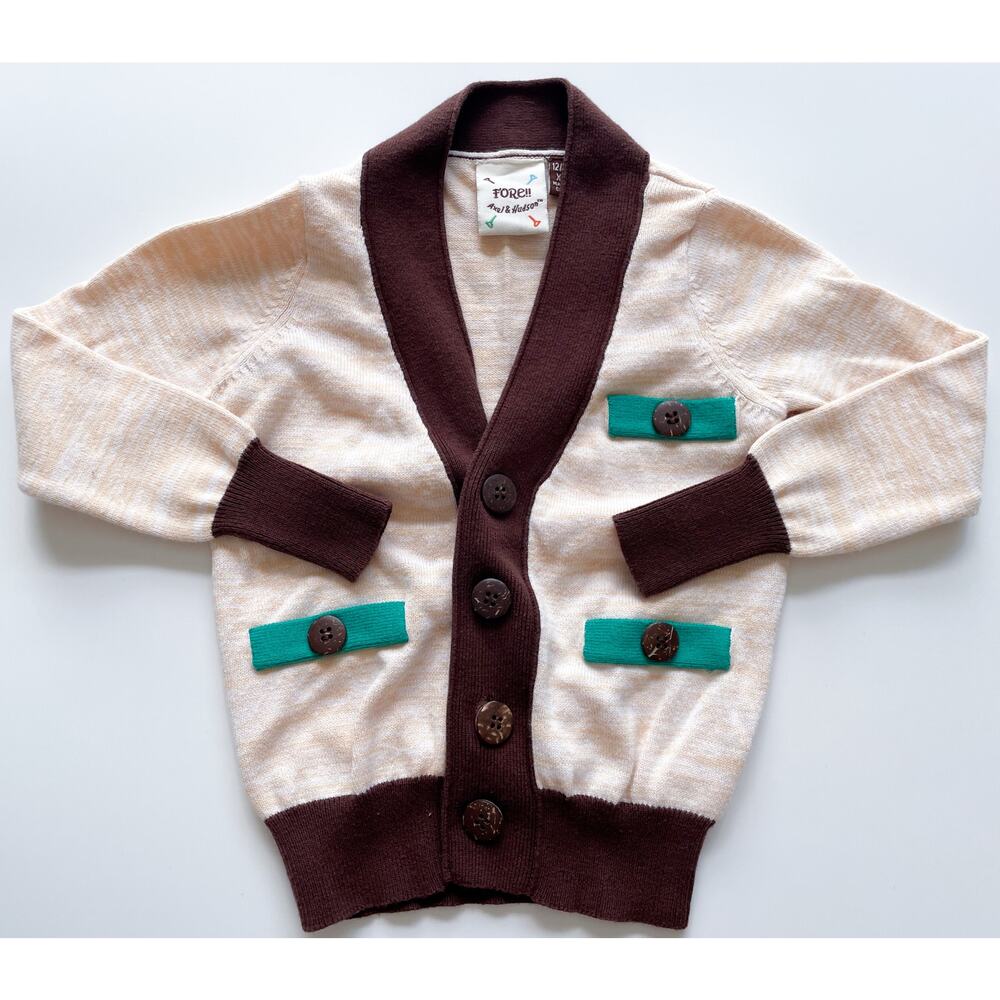 Toddler Boy's Axel & Hudson Golf Cardigan Sweater Size 12-18 Months